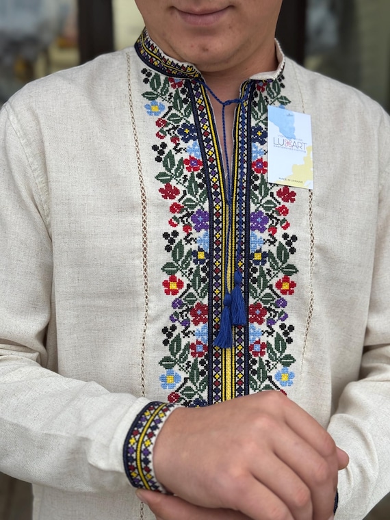 Ukrainian Vyshyvanka | Men's Embroidered Shirt | Вишиванка | Ukraine Vintage Sorochka Gift for Him | Handmade Ukrainian Clothing (56)
