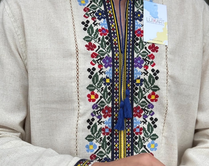 Ukrainian Vyshyvanka | Men's Embroidered Shirt | Вишиванка | Ukraine Vintage Sorochka Gift for Him | Handmade Ukrainian Clothing (56)