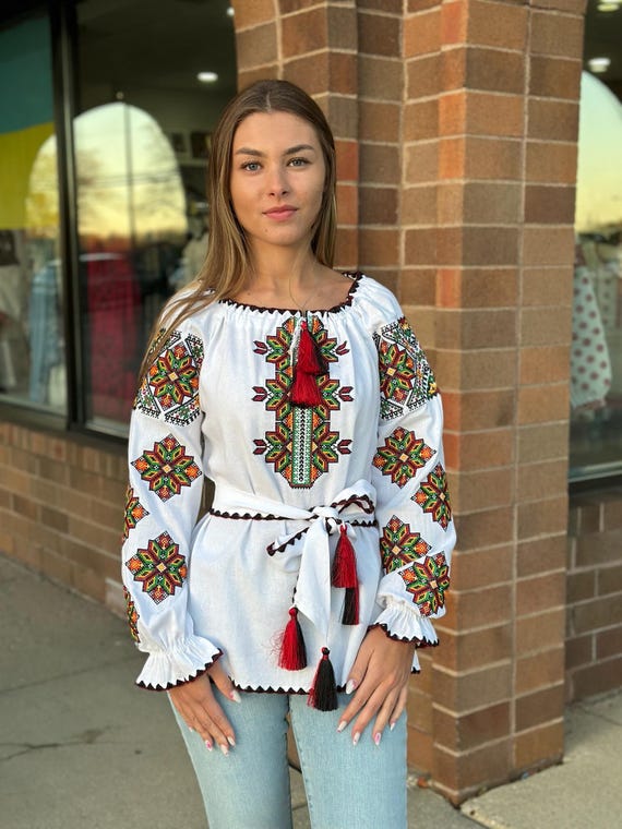 Ukrainian Embroidered Blouse for Women | Ethno Vintage Women's Vyshyvanka Shirt | Sorochka Vyshyta | Vyshyvanka Gift USA | Вишиванка (34)