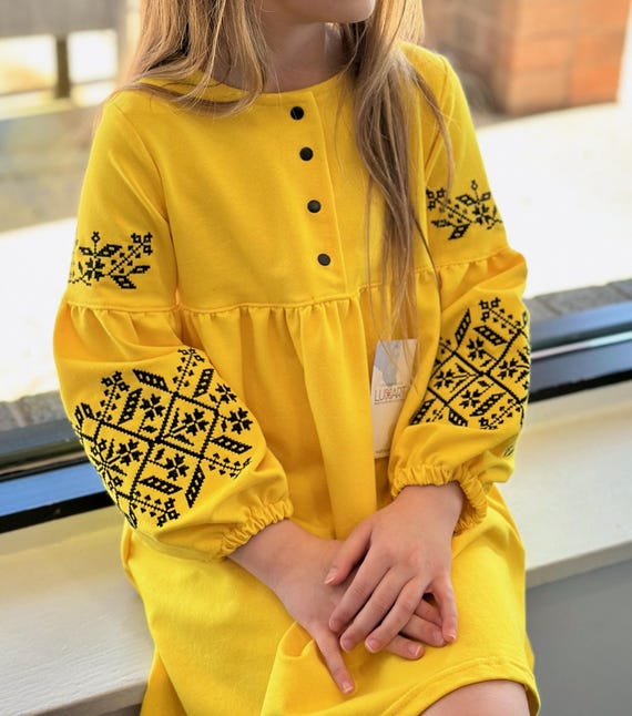 Embroidered Vyshyvanka Dress for Girls | Ukrainian Embroidery Dress | Traditional Ukrainian Style in Stock in USA | Вишиванка у США (18)