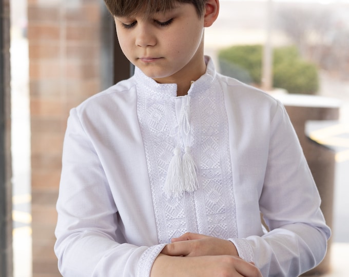 Embroidered Vyshyvanka Shirt for Boys | Ukrainian Embroidery Shirt | Traditional Ukrainian Style Gift in Stock in USA | Вишиванка у США (5)