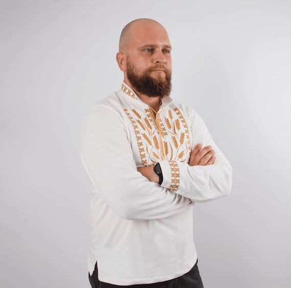 Ukrainian Vyshyvanka | Men's Embroidered Shirt | Вишиванка | Ukraine Vintage Sorochka Gift for Him | Handmade Ukrainian Clothing