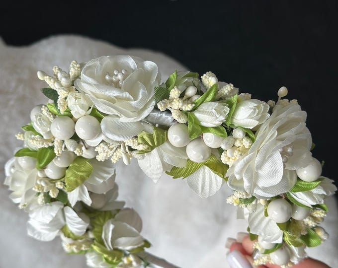 Handmade Ukrainian Flower Crown | Vinok | Вінок | Floral Wreath Headband | Hair Accessory Gift for Her or Girl | Boho Festival Style (34)