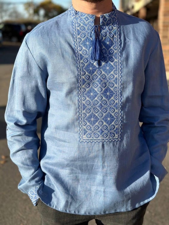 Ukrainian Vyshyvanka | Men's Embroidered Shirt | Вишиванка | Ukraine Vintage Sorochka Gift for Him | Handmade Ukrainian Clothing (34)