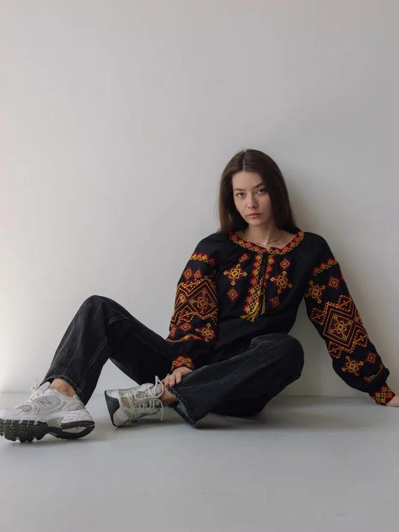 Ukrainian Embroidered Blouse for Women | Ethno Vintage Women's Vyshyvanka Shirt | Sorochka Vyshyta | Vyshyvanka Gift USA | Вишиванка