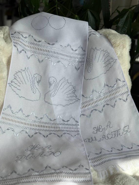Ukrainian Embroidered Rushnyk Wedding Towel | Traditional Handmade Wedding Ceremony Towel | In Stock in USA | Вишитий Рушник (22)
