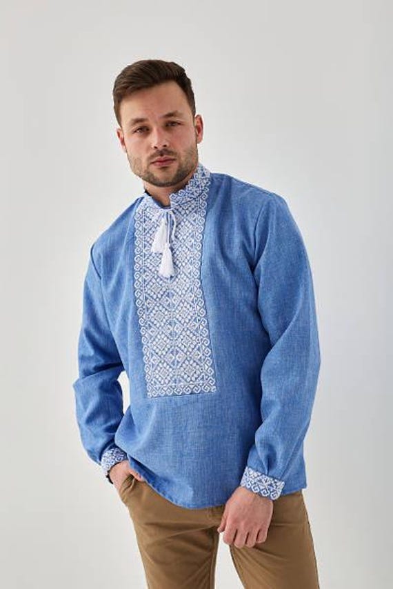 Ukrainian Vyshyvanka | Men's Embroidered Shirt | Вишиванка | Ukraine Vintage Sorochka Gift for Him | Handmade Ukrainian Clothing