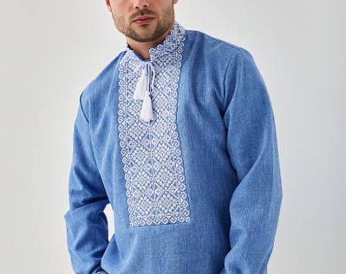 Ukrainian Vyshyvanka | Men's Embroidered Shirt | Вишиванка | Ukraine Vintage Sorochka Gift for Him | Handmade Ukrainian Clothing