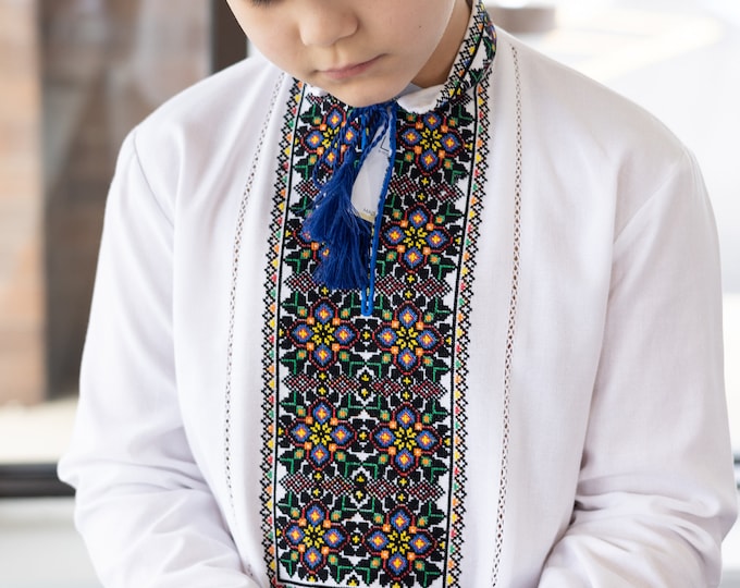 Embroidered Vyshyvanka Shirt for Boys | Ukrainian Embroidery Shirt | Traditional Ukrainian Style Gift in Stock in USA | Вишиванка у США (30)