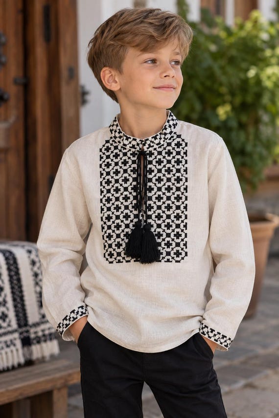 Boys' Embroidered Vyshyvanka Shirt | Traditional Ukrainian Style