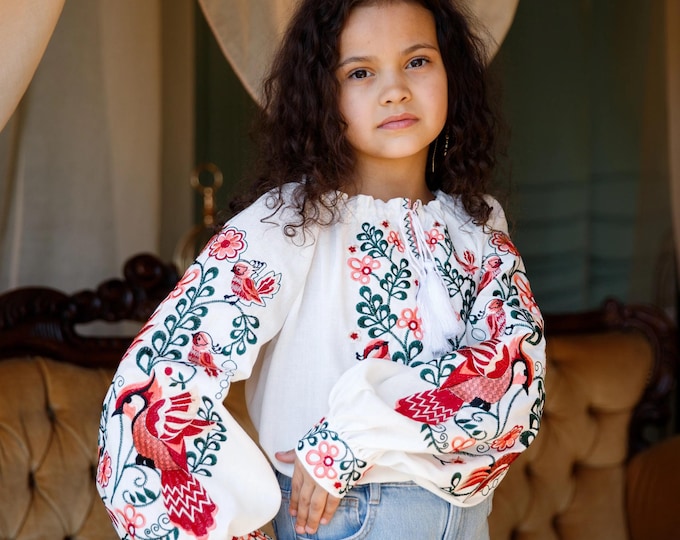 Girls' Embroidered Vyshyvanka Blouse | Traditional Ukrainian Shirt in USA
