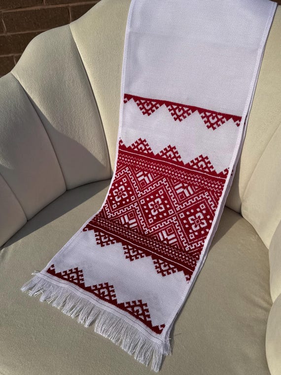 Ukrainian Embroidered Rushnyk Wedding Towel | Traditional Handmade Wedding Ceremony Towel | In Stock in USA | Вишитий Рушник (21)
