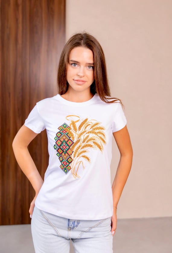 Embroidered T-Shirt for Women | Modern Ukrainian Vyshyvanka | Traditional Embroidered Blouse | Ukrainian Clothing Gift