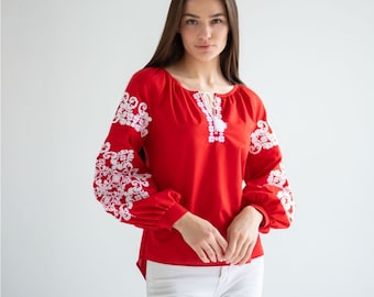 Ukrainian Embroidered Blouse for Women | Ethno Vintage Women's Vyshyvanka Shirt | Sorochka Vyshyta | Vyshyvanka Gift USA | Вишиванка (28)