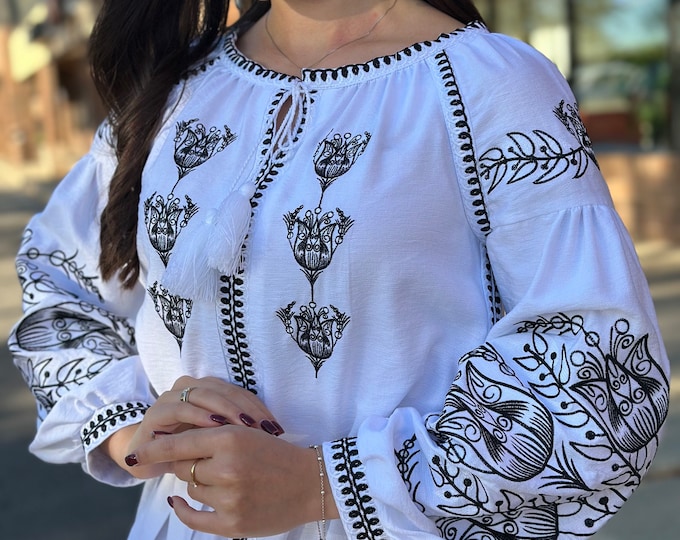 Ukrainian Vyshyvanka Dress | Ukraine Embroidered Dress in USA | Handmade Traditional Ukraine-Style Boho Embroidery Gift | Вишиванка (76)