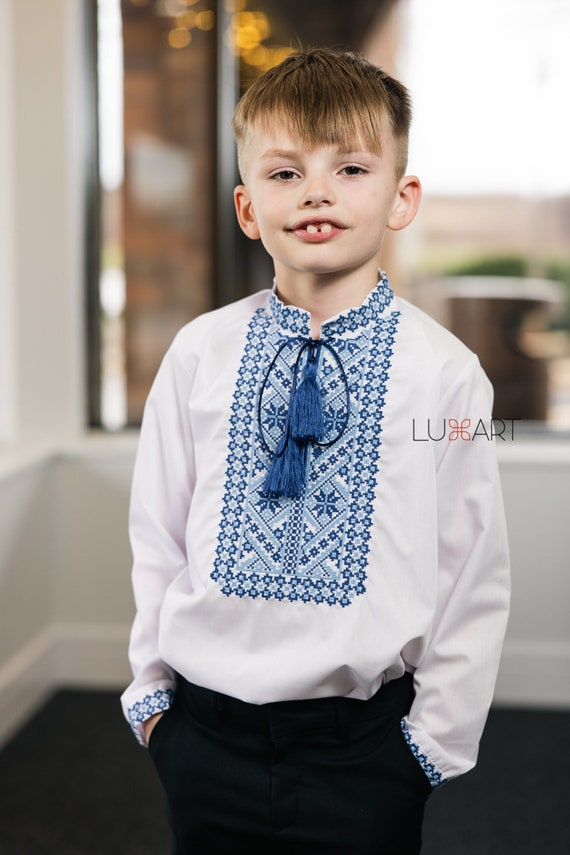 Embroidered Vyshyvanka Shirt for Boys | Ukrainian Embroidery Shirt | Traditional Ukrainian Style Gift in Stock in USA | Вишиванка у США (33)