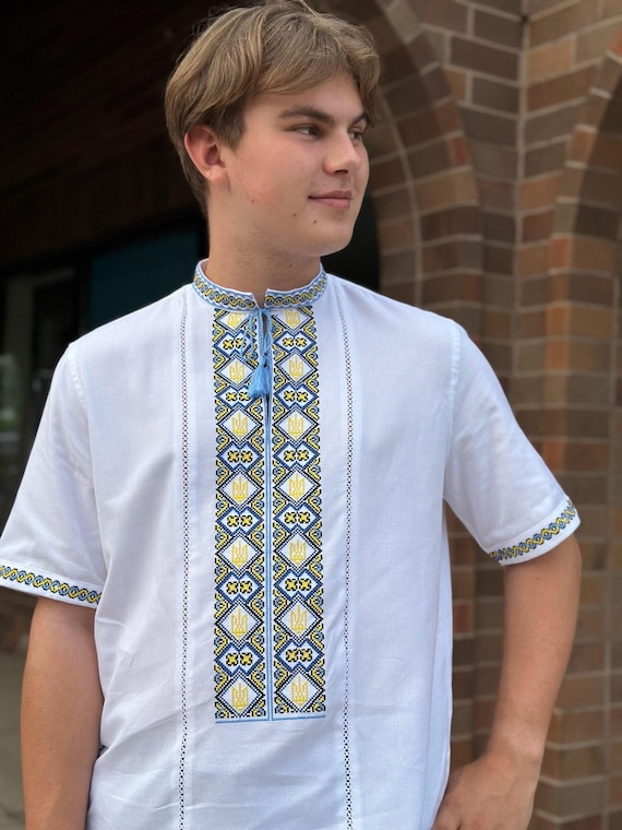 Ukrainian Vyshyvanka | Men's Embroidered Shirt | Вишиванка | Ukraine Vintage Sorochka Gift for Him | Handmade Ukrainian Clothing (48)