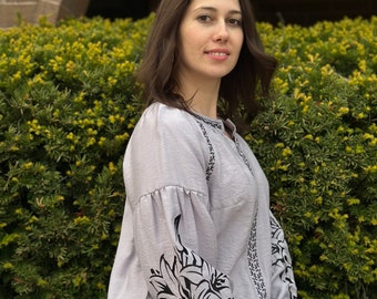 Ukrainian Embroidered Blouse for Women | Ethno Vintage Women's Vyshyvanka Shirt | Sorochka Vyshyta | Vyshyvanka Gift USA | Вишиванка (60)