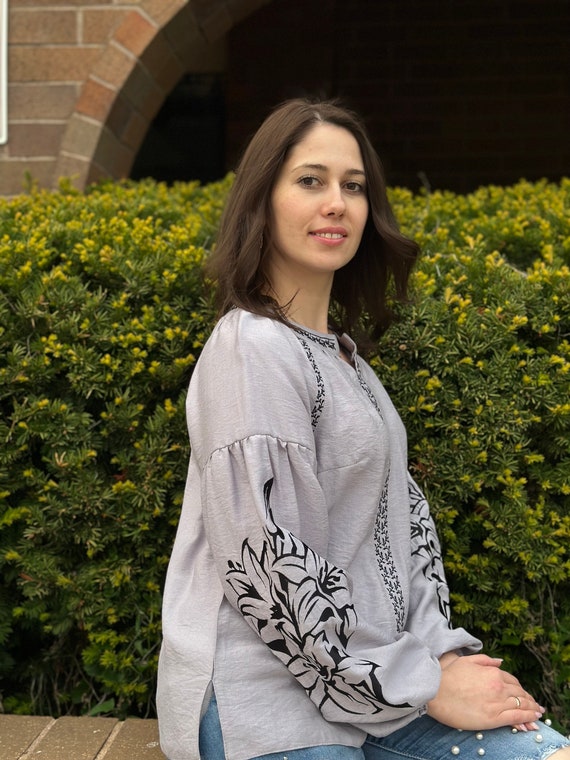 Ukrainian Embroidered Blouse for Women | Ethno Vintage Women's Vyshyvanka Shirt | Sorochka Vyshyta | Vyshyvanka Gift USA | Вишиванка (60)