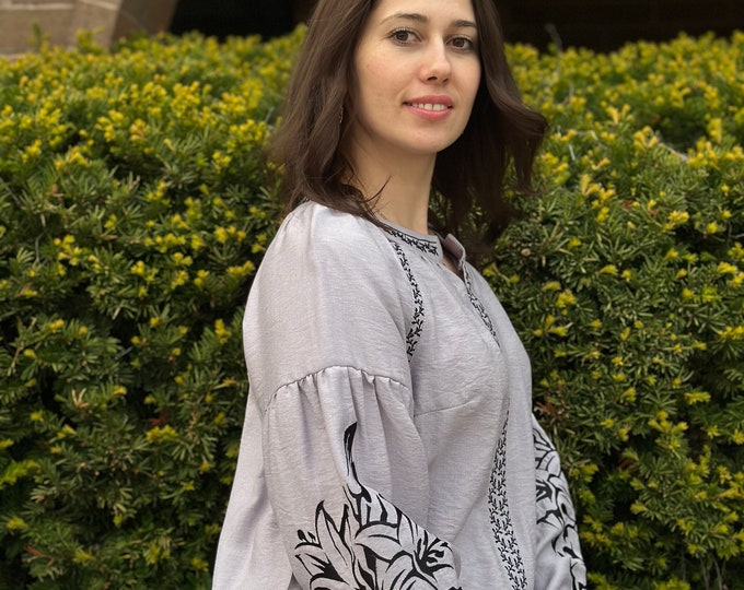 Ukrainian Embroidered Blouse for Women | Ethno Vintage Women's Vyshyvanka Shirt | Sorochka Vyshyta | Vyshyvanka Gift USA | Вишиванка (60)