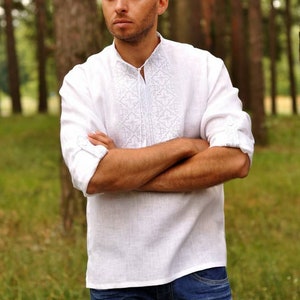 Ukrainian Vyshyvanka | Men's Embroidered Shirt | Вишиванка | Ukraine Vintage Sorochka Gift for Him | Ukrainian Clothing in USA bild 3