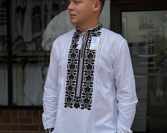 Ukrainian Vyshyvanka | Men's Embroidered Shirt | Вишиванка | Ukraine Vintage Sorochka Gift for Him | Handmade Ukrainian Clothing (88)