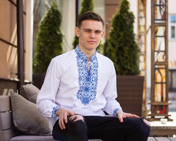 Ukrainian Vyshyvanka | Men's Embroidered Shirt | Вишиванка | Ukraine Vintage Sorochka Gift for Him | Handmade Ukrainian Clothing (53)