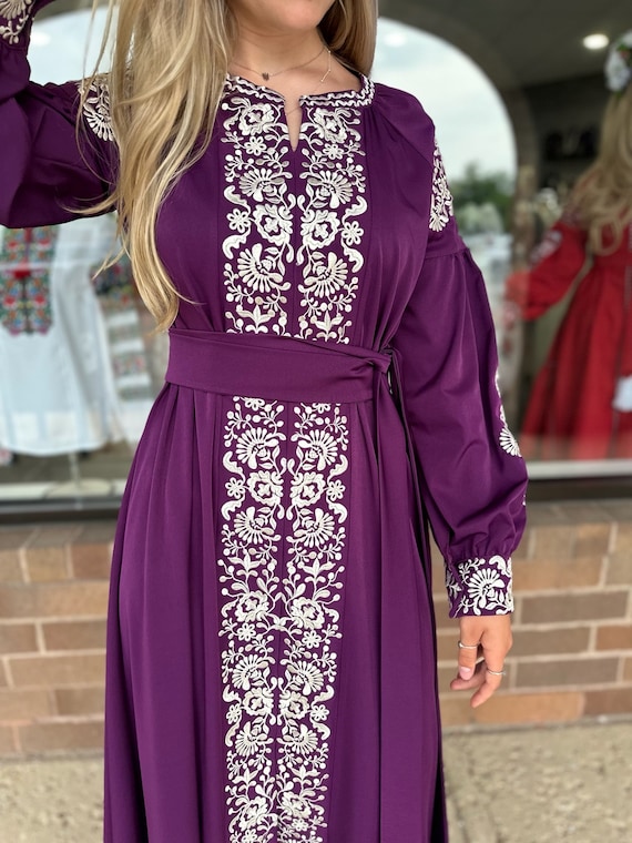 Ukrainian Vyshyvanka Dress | Ukraine Embroidered Dress in USA | Handmade Traditional Ukraine-Style Boho Embroidery Gift | Вишиванка (99)