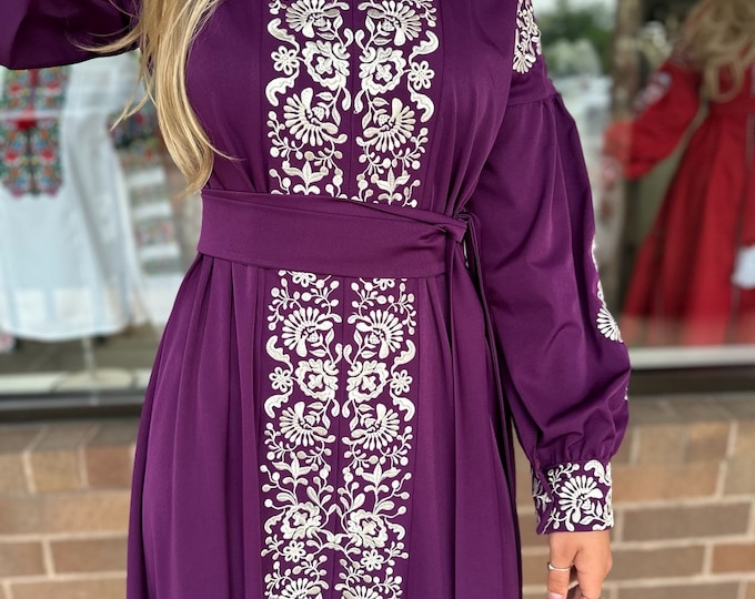 Ukrainian Vyshyvanka Dress | Ukraine Embroidered Dress in USA | Handmade Traditional Ukraine-Style Boho Embroidery Gift | Вишиванка (99)