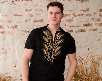Ukrainian Vyshyvanka | Men's Embroidered Ukrainian Men’s T-Shirt Shirt, Ukraine Gift, Patriotic, Vyshyvanka Style