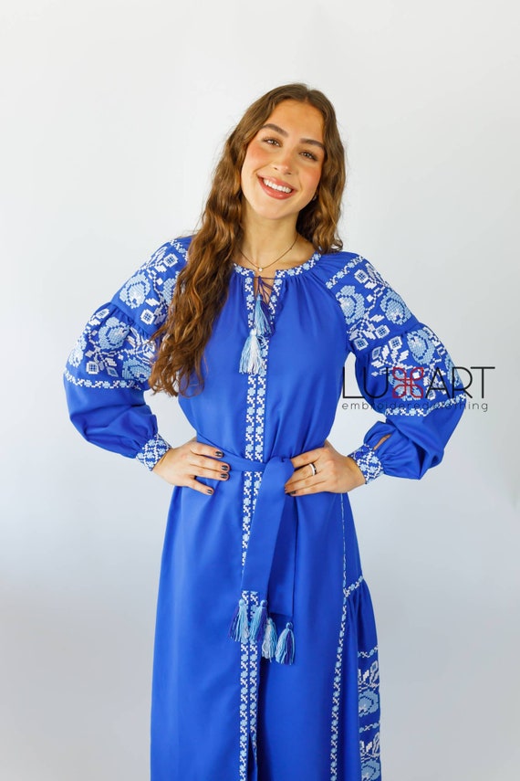 In USA NEW Dress Embroidered dress Ukrainian style dress with embroidered Vyshyvanka dress Ukraine dress with embroidered