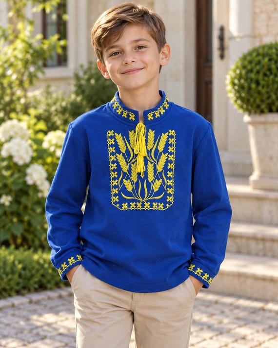 Embroidered Vyshyvanka Shirt for Boys | Ukrainian Embroidery Shirt | Traditional Ukrainian Style Gift in Stock in USA | Вишиванка у США