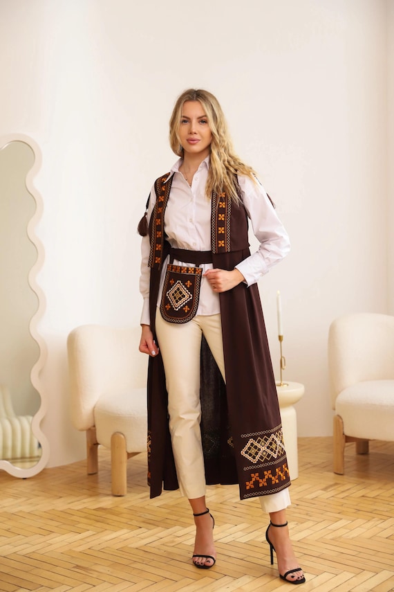 Ukrainian Embroidered Cardigan, Women’s Ethnic Boho Cardigan, Traditional Ukrainian Clothing, Vyshyvanka Inspired Gift for Her