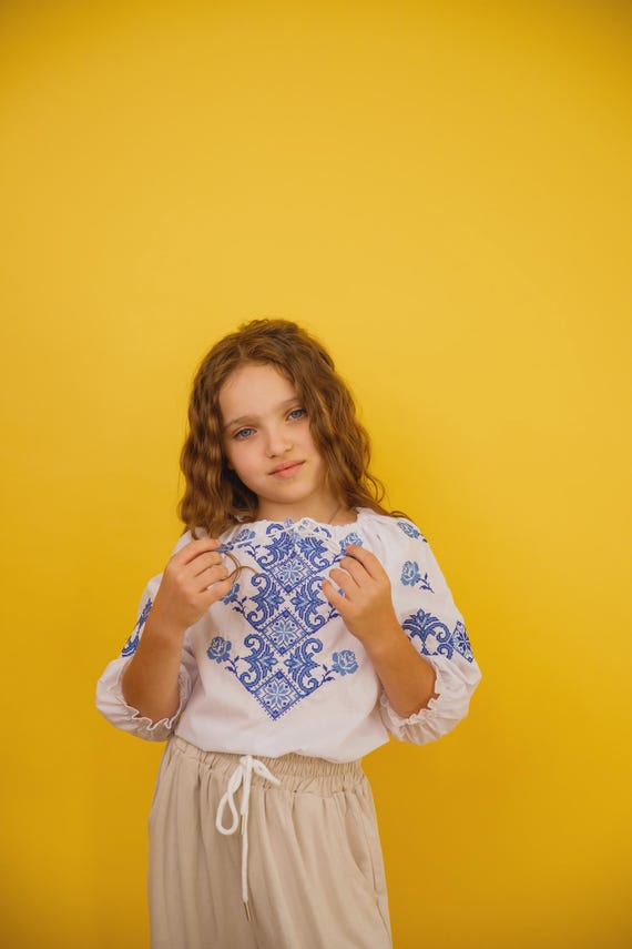 Embroidered Vyshyvanka Blouse for Girls | Ukrainian Embroidery Shirt | Traditional Ukrainian Style in Stock in USA | Вишиванка у США