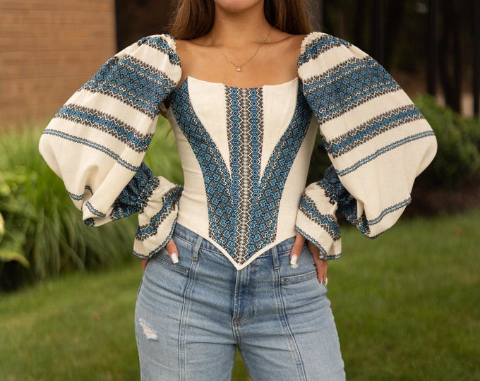 Corset | Embroidered Ukrainian Corsets in USA | Gift for Her | Handmade Present for Women | Вишитий Корсет | Ukraine Vyshyvanka (4)