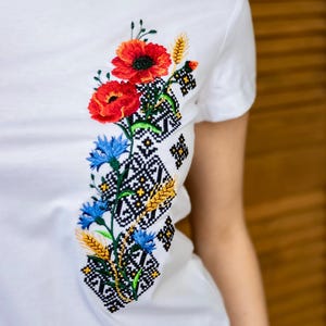 Embroidered T-Shirt for Women | Modern Ukrainian Vyshyvanka | Traditional Embroidered Blouse | Ukrainian Clothing Gift