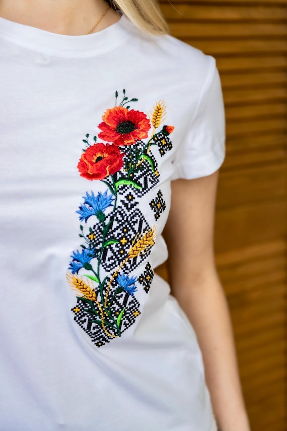 Embroidered T-Shirt for Women | Modern Ukrainian Vyshyvanka | Traditional Embroidered Blouse | Ukrainian Clothing Gift