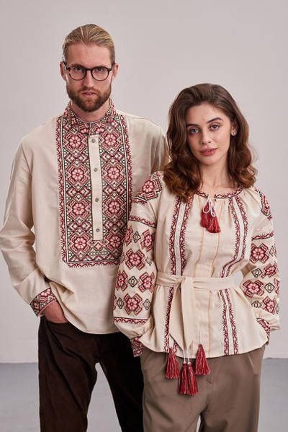 Vyshyvanka for Man Ukrainian Vyshyvanka Ukraine Sorochka Ukrainian Vyshyvanka Embrodered Shirt Ethno Vintage Embroidered Clothing