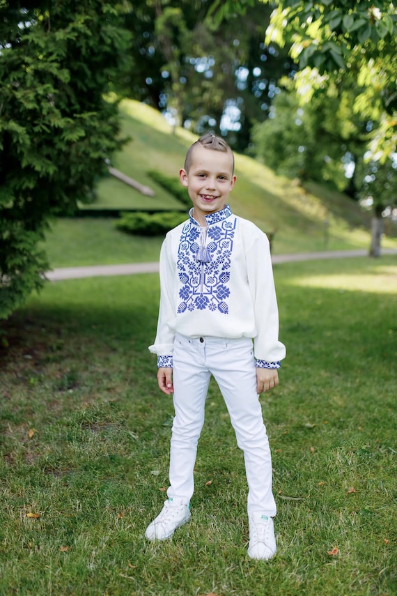 Embroidered Vyshyvanka Shirt for Boys | Ukrainian Embroidery Shirt | Traditional Ukrainian Style Gift in Stock in USA | Вишиванка у США (1)