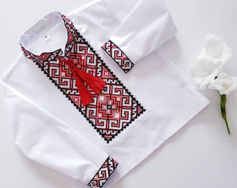 Embroidered Vyshyvanka Shirt for Boys | Ukrainian Embroidery Shirt | Traditional Ukrainian Style Gift in Stock in USA | Вишиванка у США (26)