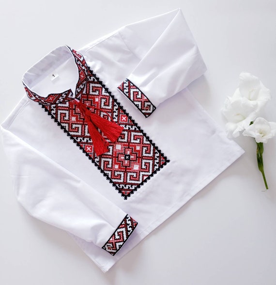 Embroidered Vyshyvanka Shirt for Boys | Ukrainian Embroidery Shirt | Traditional Ukrainian Style Gift in Stock in USA | Вишиванка у США (26)