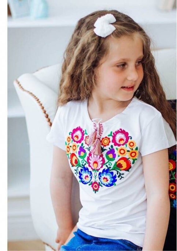 Embroidered T-shirt for girl Vyshyvanka Ukrainian embroidery Ukrainian style vyshyvanka for girls Vyshyvanka in USA