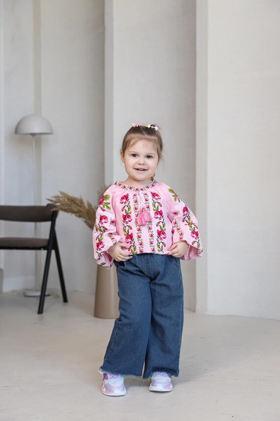 Embroidered Vyshyvanka Blouse for Girls | Ukrainian Embroidery Shirt | Traditional Ukraine Style in Stock in USA | Вишиванка у США