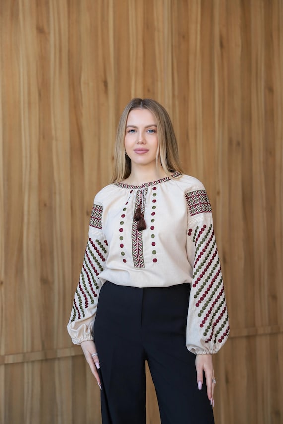 Ukrainian Embroidered Blouse for Women | Ethno Vintage Women's Vyshyvanka Shirt | Sorochka Vyshyta | Vyshyvanka Gift USA | Вишиванка