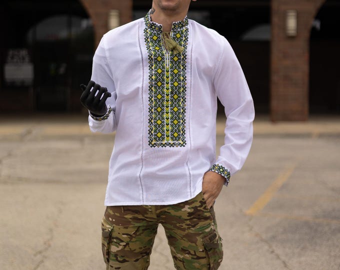 Men's Ukrainian Vyshyvanka Shirt | Traditional Embroidered Sorochka in USA