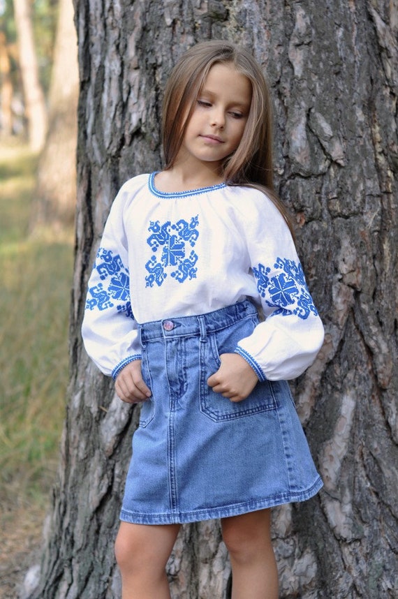 Embroidered Vyshyvanka Blouse for Girls | Ukrainian Embroidery Shirt | Traditional Ukrainian Style in Stock in USA | Вишиванка у США (6)