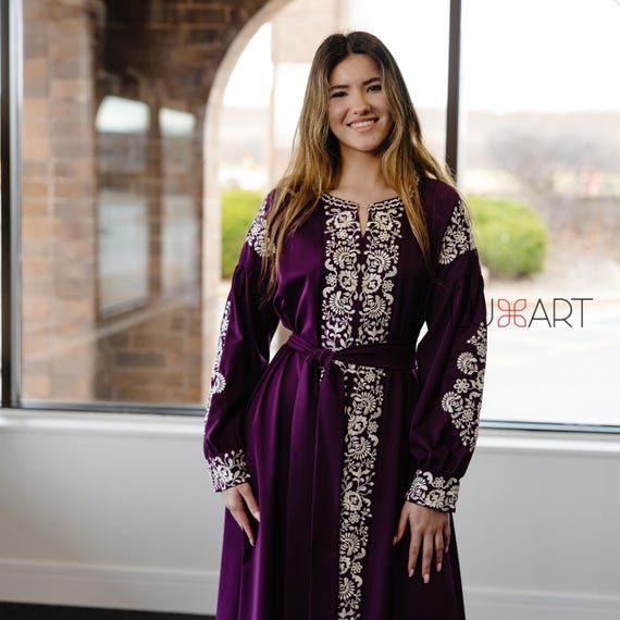 Ukrainian Vyshyvanka Dress | Ukraine Embroidered Dress in USA | Handmade Traditional Ukraine-Style Boho Embroidery Gift | Вишиванка (99)