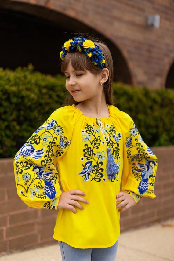 Embroidered Vyshyvanka Blouse for Girls | Ukrainian Embroidery Shirt | Traditional Ukraine Style in Stock in USA | Вишиванка у США