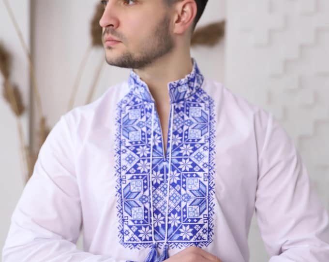Ukrainian Vyshyvanka | Men's Embroidered Shirt | Вишиванка | Ukraine Vintage Sorochka Gift for Him | Handmade Ukrainian Clothing (92)