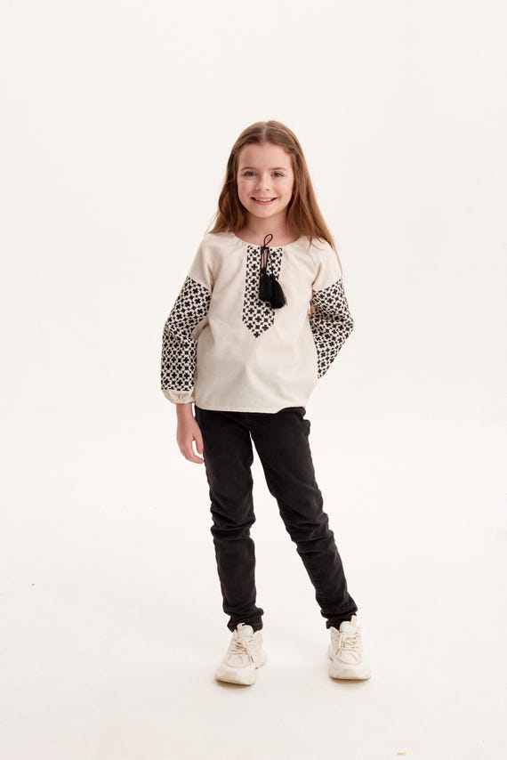 Embroidered Vyshyvanka Blouse for Girls | Ukrainian Embroidery Shirt | Traditional Ukrainian Style in Stock in USA | Вишиванка у США